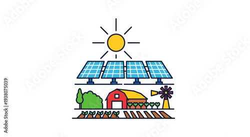 Solar Panels on Farm House Roof.