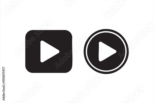 Play icon set for video player UI and digital multimedia applications