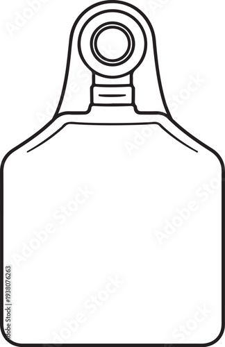 Livestock RFID Ear Tag Line Art Smart Animal Identification Technology