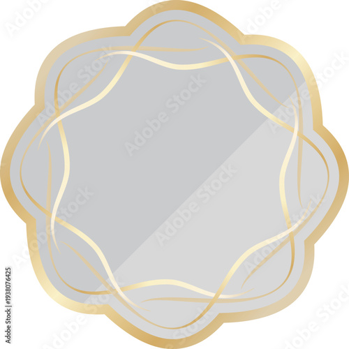 高級感のあるラインのフレーム　ペールグレー＆ゴールド