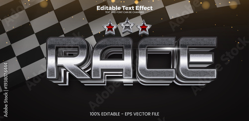 Race editable text effect in modern trend style