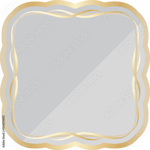 高級感のあるラインのフレーム　ペールグレー＆ゴールド