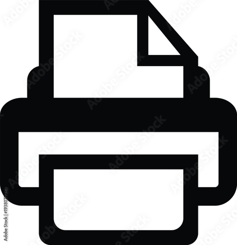 Office Desktop Printer Machine Vector Icon for Document Printing