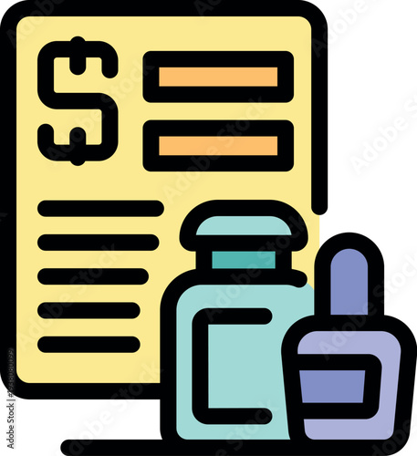 Medical bill listing the price of prescription drugs and medical treatment