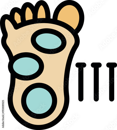 Acupressure points on foot and acupuncture needles stimulating specific areas for pain relief and healing