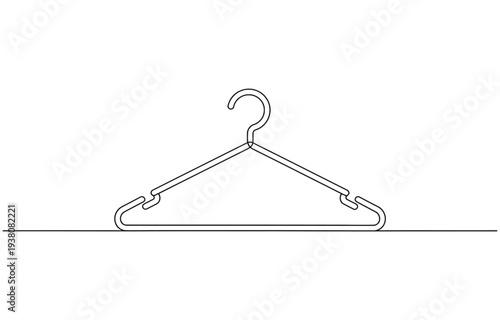 Clothes hangers continuous one line art drawing of minimalist style.