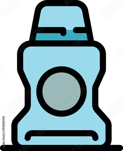 Laundry detergent bottle featuring a measuring cap and a circular label area, ideal for household chores