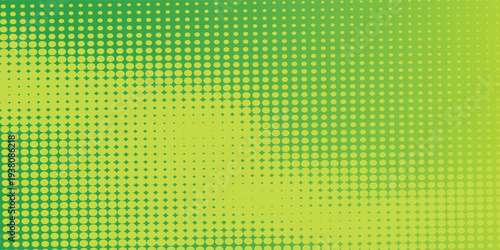 Abstract green gradient vector banner. Halftone dotted minimal contemporary long background. dotr pattern eps10 illustration