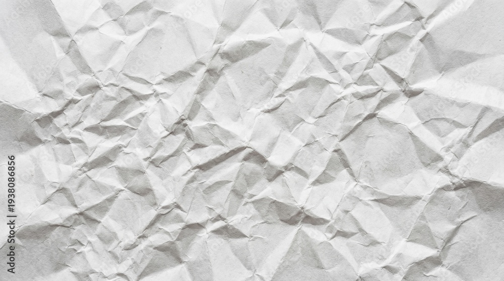 Obraz premium Crushed White Paper Texture Background - Abstract Wrinkled Surface