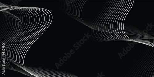 Futuristic perspective grid box. Abstract wireframe with white grid line on black background. vector illustration eps10