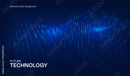 Ai tech background with abstract dot line pattern and bokeh effect. Design education big data, future digital network, business connect and science concept for banner, web or presentation.