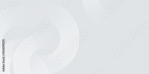 Abstract white glowing geometric lines on gray background vector geometric circle