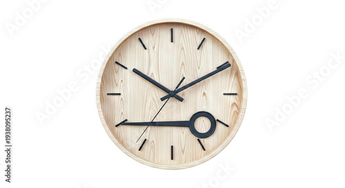 Modern Wooden Wall Clock with Black Hands and Minimalist Design