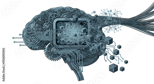 Artificial Intelligence Network Concept - Digital Brain Technology