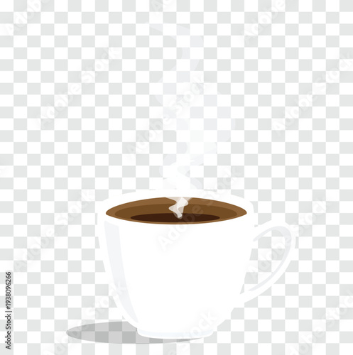 Hot Coffee Cup with Steam Illustration Isolated on Transparent Background