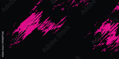 Black pink brush pattern car sticker, banner, sporty abstract lines, black pink color combination. vector grunge pattern eps10
