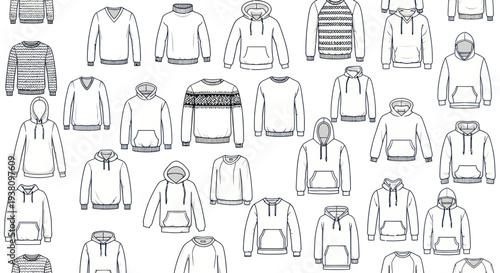 Collection of Various Hoodie and Sweatshirt Designs.