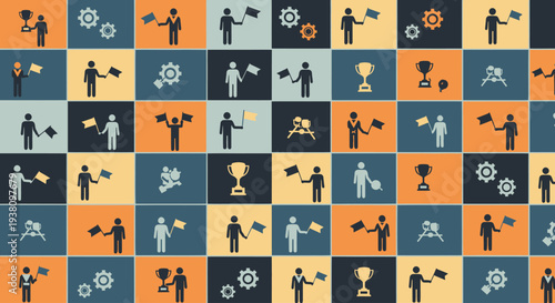 Collection of Silhouetted People and Icons.