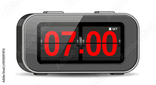 Digital Alarm Clock with Red Display.