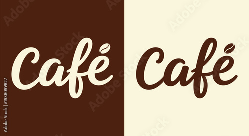 A modern cafe logo with elegant typography on a contrasting background