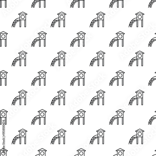 Playground slide outline icons repeating on a white background
