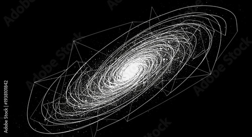 Abstract illustration of a galaxy on a dark background concept art