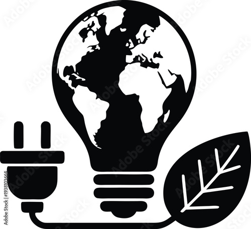 Earth hour silhouette vector