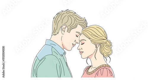 Man and Woman Facing Each Other.