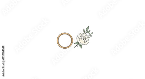 Wedding Rings with Floral Decoration.