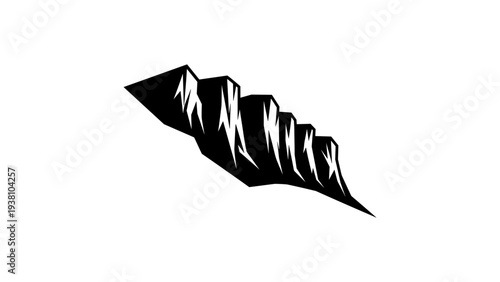 Geometric black mountain silhouette: bold angular peak design