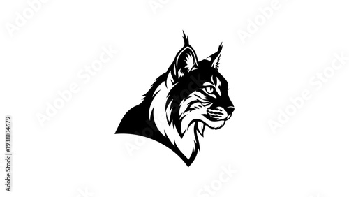 Stylish black and white lynx silhouette design for wildlife enthusiasts