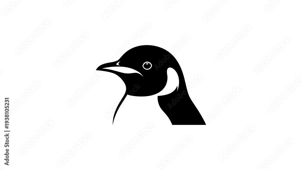 Fototapeta premium Minimalist bird silhouette of sparrow with white background