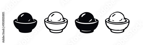 Single Ice Cream Scoop in Cup Icons