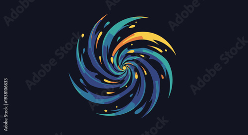 Abstract Spiral Galaxy Design with Vibrant Colors