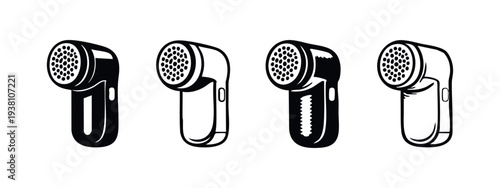 Ergonomic Lint Remover and Fabric Shaver Icons for Apparel Care