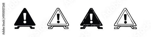 Warning Exclamation Mark Sign Icons in Different Styles: Hazard and Alert Symbols