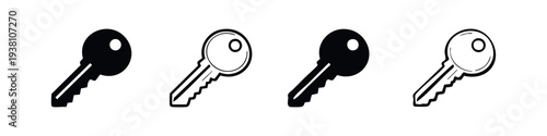 House key icon set in various styles