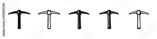 Pickaxe Icon Collection: Mining, Construction, and Demolition Tools