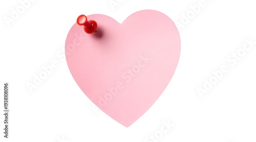Фотография A note pinned with a red pin, in the shape of a heart