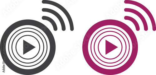 Media Play Signal Streaming Audio Video Logo