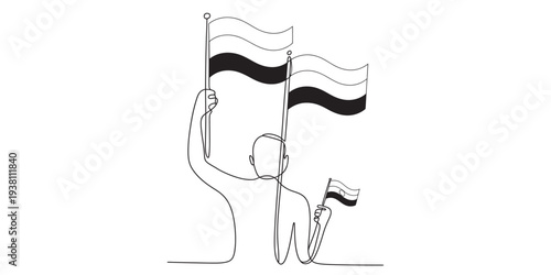Man holding flags, waving flags, patriotism, freedom, national pride