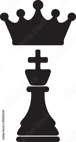 Black chess piece with crown vector