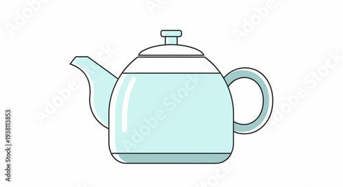 Cute Pastel Blue Teapot Illustration for Cozy Home Decor and Relaxation
