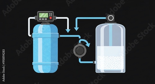 Wallpaper Mural Diagram of a water filtration system illustrating the flow and components Torontodigital.ca