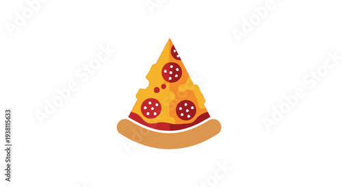 Delicious Pepperoni Pizza Slice with Bite Taken Out, Fast Food Concept