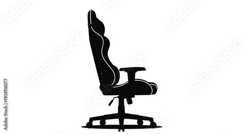 Black and White Gaming Chair Icon Vector Art