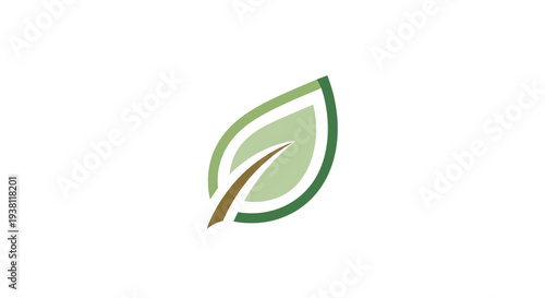 Fresh Green Leaf Design Element for Natural Wellness and Eco Friendly Concepts