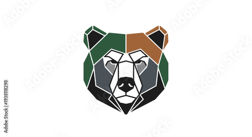 Geometric Bear Head Design - Modern Wildlife Illustration