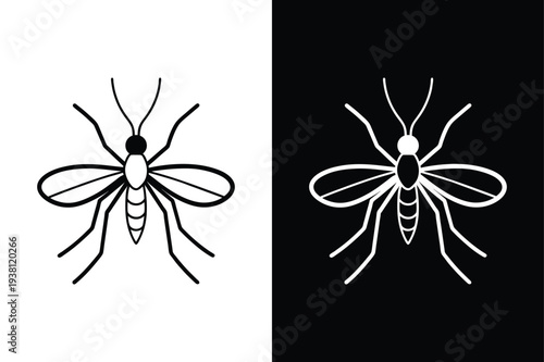 Mosquito vector icon graphic isolated sketch illustration on white background.