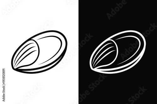 Mussel vector icon graphic isolated sketch illustration on white background.